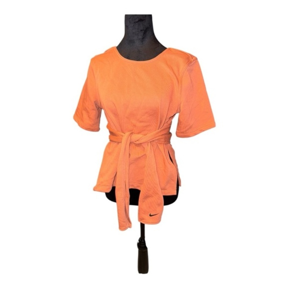 Nike Studio Yoga Training Top SS Wrap Rust Size Small - Picture 5 of 10